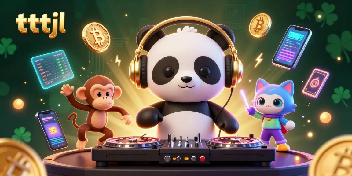 Engage with tttjl as DJ Panda spins magic at a vibrant crypto casino party.
