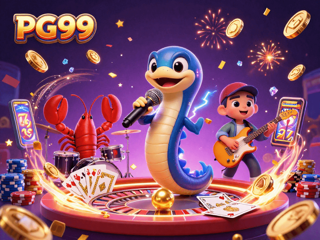 Experience thrilling gaming action at PG99 with vibrant 3D casino performances and dynamic visuals.