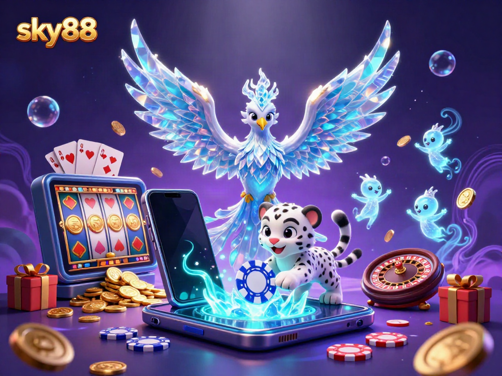 Experience the thrilling energy of sky88 with vibrant gaming elements and captivating characters.