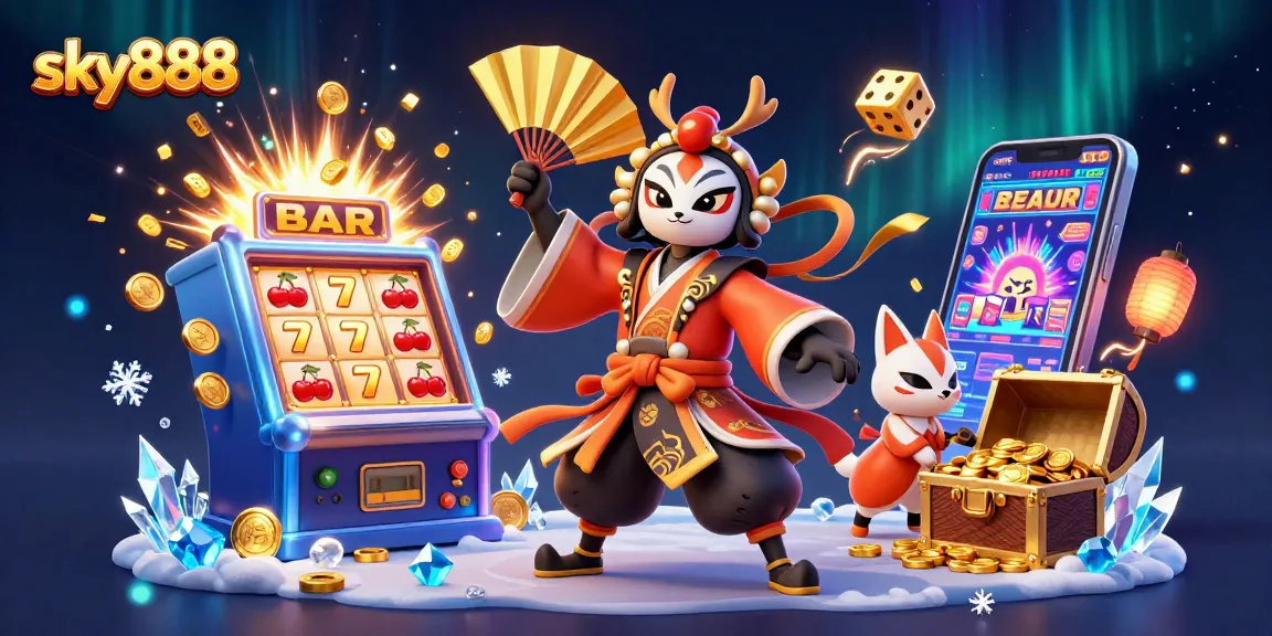 Engage with sky888’s vibrant 3D casino scene featuring dynamic characters and thrilling game elements.