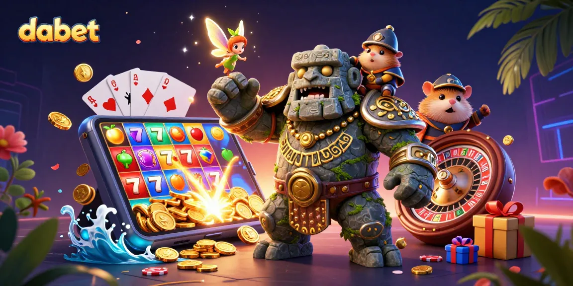 Reveal winning potential with dabet's vibrant cartoon guardian and immersive gaming elements.