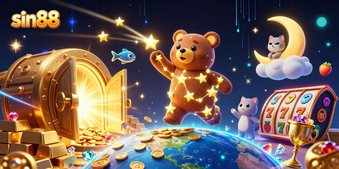 Engage with sin88 while enjoying the enchanting treasure hunt in this vibrant casino-themed scene.