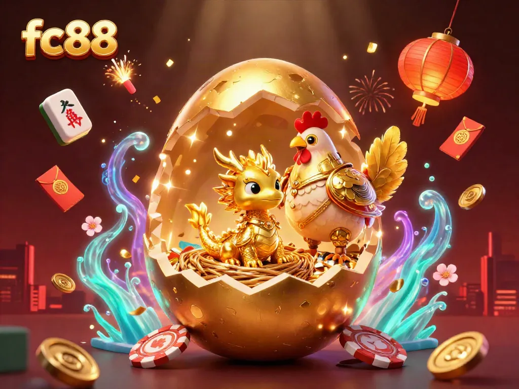 Experience thrilling gameplay with the fc88 golden dragon casino scene filled with poker chips and vibrant decorations.