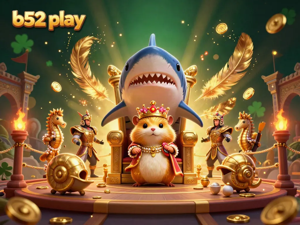 Experience the excitement of b52 play with a golden hamster king and dynamic gambling elements.