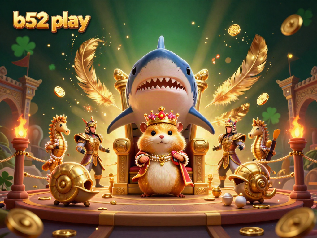 Experience the excitement of b52 play with a golden hamster king and dynamic gambling elements.