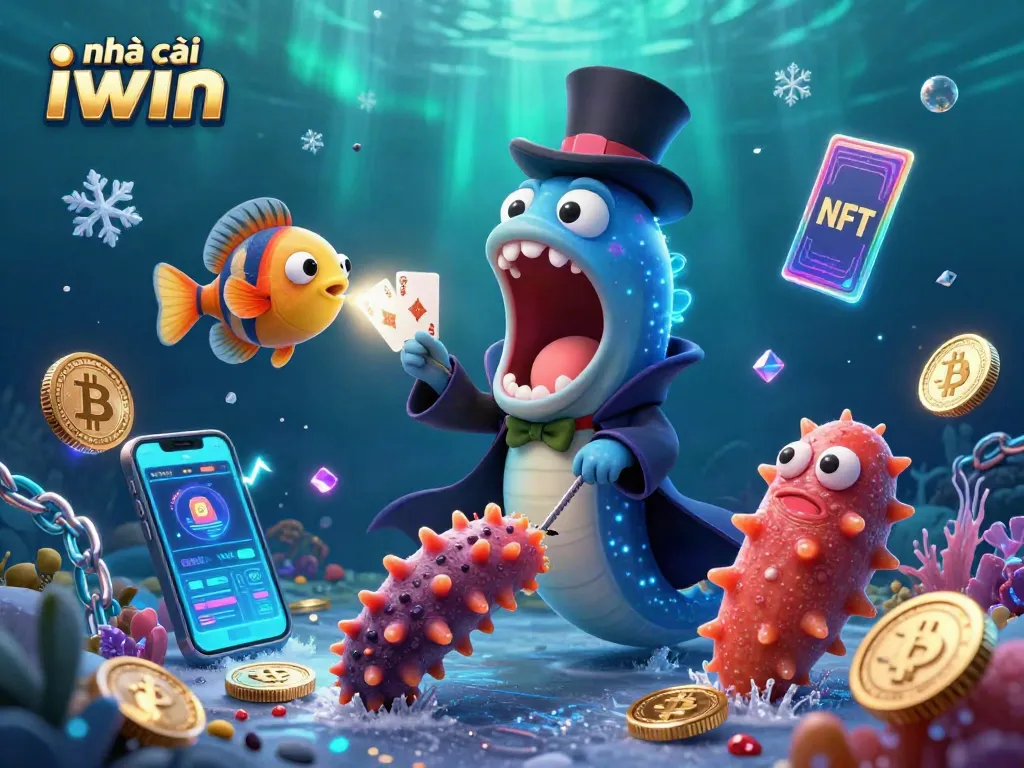 Engage with the thrilling magic of nhà cái iwin featuring a bioluminescent eel performing card tricks.