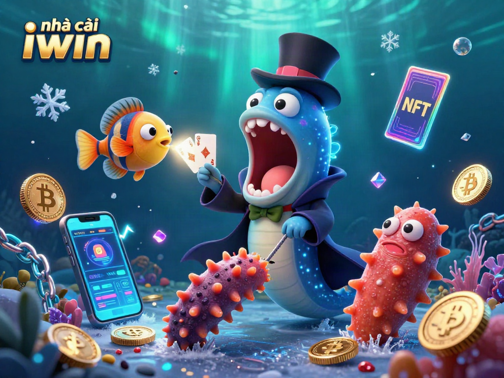 Engage with the thrilling magic of nhà cái iwin featuring a bioluminescent eel performing card tricks.