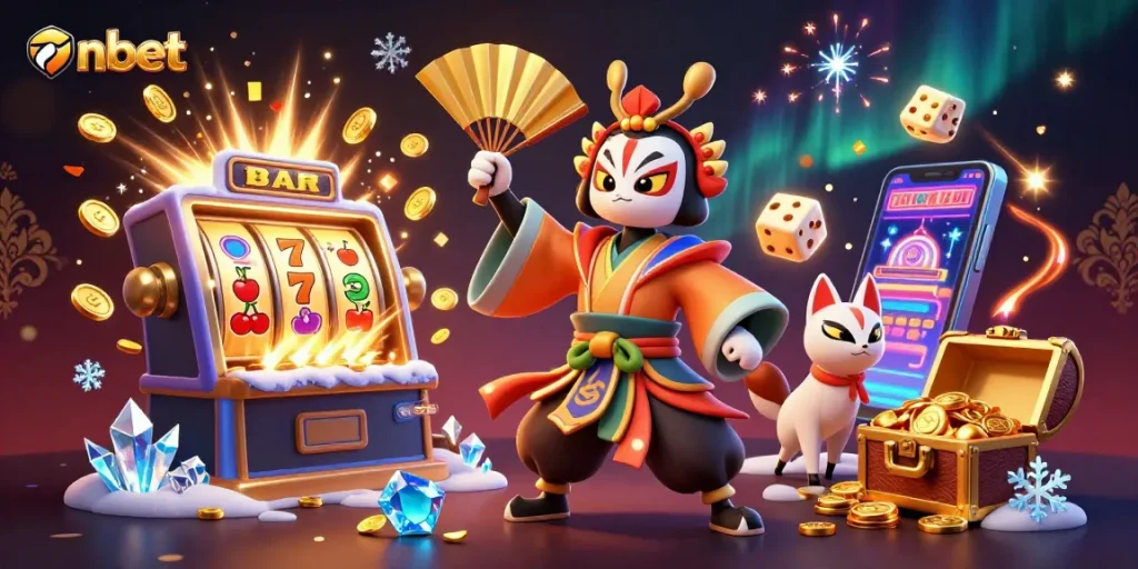 Experience the excitement of nbet with vibrant characters and dynamic casino elements in a thrilling 3D scene.