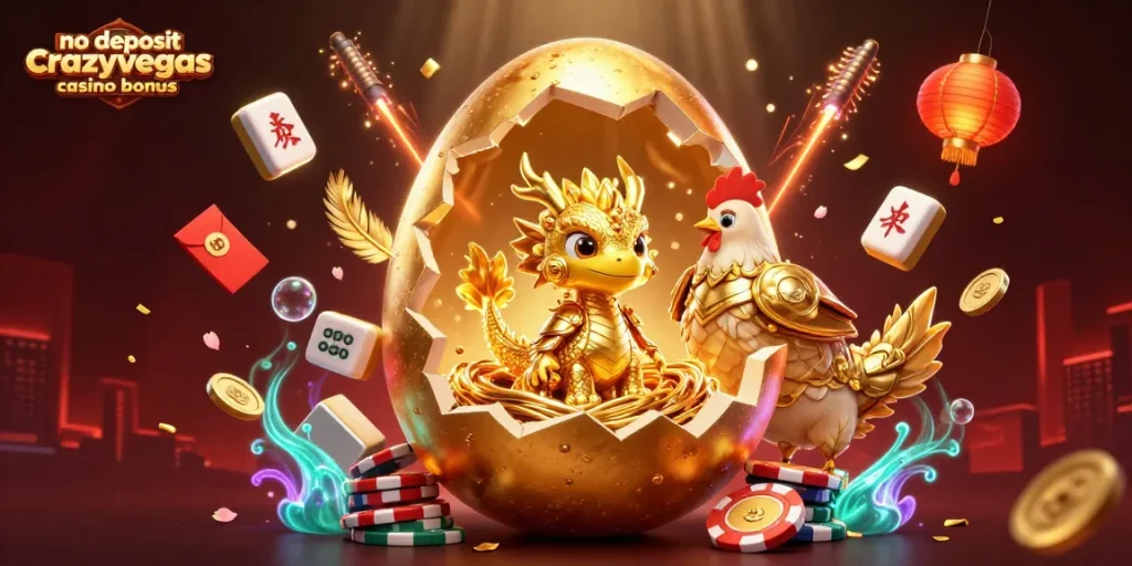 Engage with the no deposit crazyvegas casino bonus and explore unique winnings in this vibrant 3D illustration.